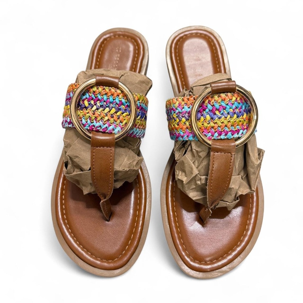 Kelly & Katie Multi-Color Woven Thong Sandals - Size 11
